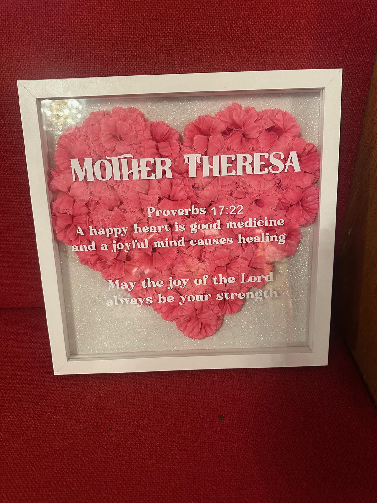 Custom Shadow Box | Personalized Floral Heart Frame | Name, Bible Verse, Quote or Design | Gifts for Any Occasion